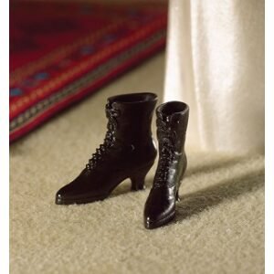 Black Victorian Style Boots 1/12th scale dolls house miniture.