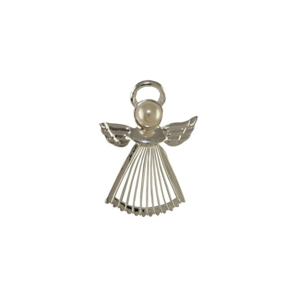 Pearl Silver-Tone Angel Brooch - The Collection